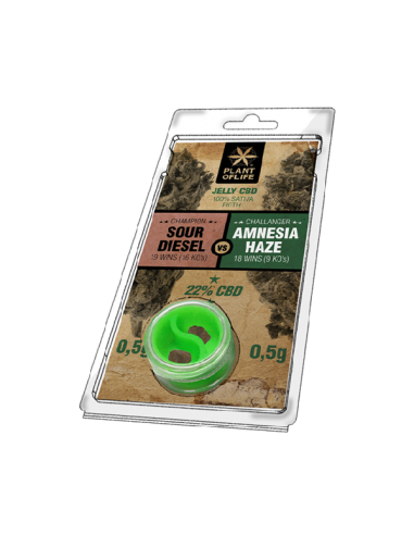 PLANT OF LIFE - Jelly Sour Diesel VS Amnesia Haze - 22% CBD - 0.5g + 0.5g