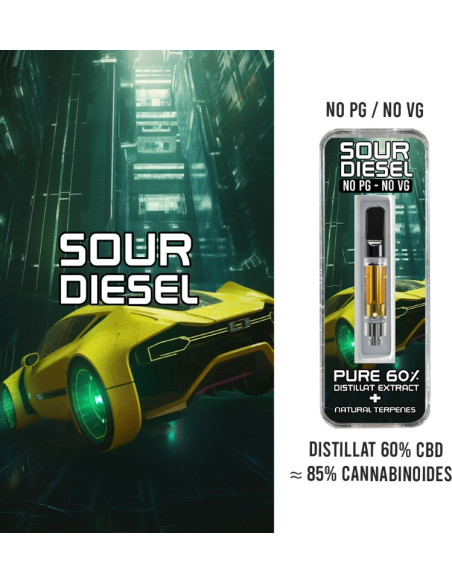 DOOBEEZ - Cartouche céramique Sour Diesel - 0.5G - 60 à 85% CBD