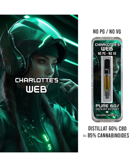 DOOBEEZ - Cartouche céramique Charlotte Web - 0.5G - 60 à 85% CBD