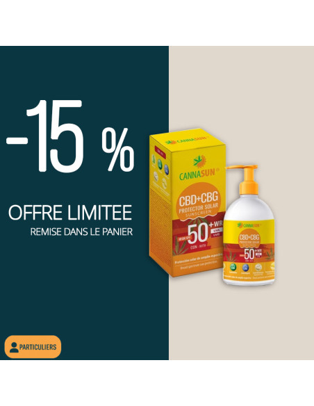 OFFRE -15% - PLANT OF LIFE - Cannasun - Protection solaire 50SPF + CBD + CBG - 150ml