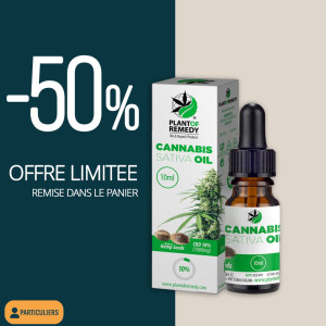 OFFRE - PLANT OF REMEDY - Huile CBD Base chanvre - 10% CBD (1000mg) - 10ml