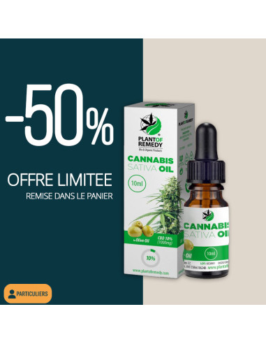 OFFRE - PLANT OF REMEDY - Huile CBD Base Olive - 10% CBD (1000mg) - 10ml