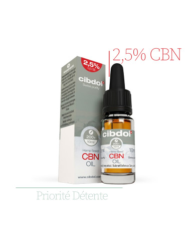 CIBDOL - Huile CBD 2,5% & CBN 2,5% – Huile de chanvre 10 ml