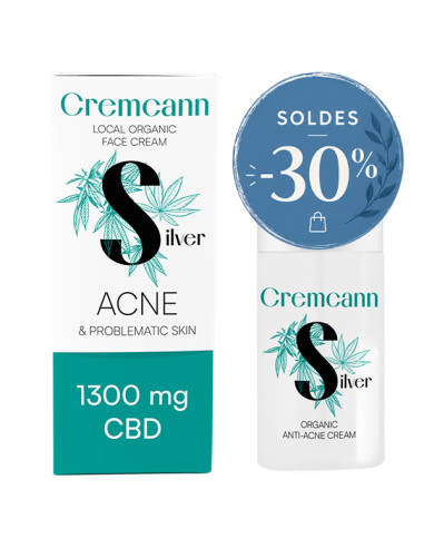 PROMO - 30% - ANNABIS Cremcann Silver 1300mg CBD – Soin Visage au CBD & Citrate d’Argent