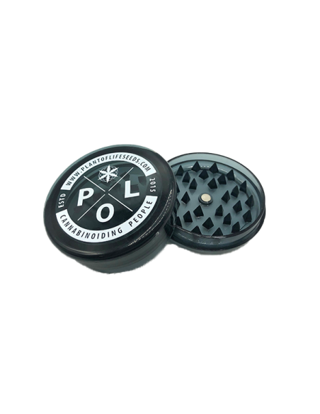 PLANT OF LIFE Grinder Petit Noir Logo – Moulin métal compact 60 mm